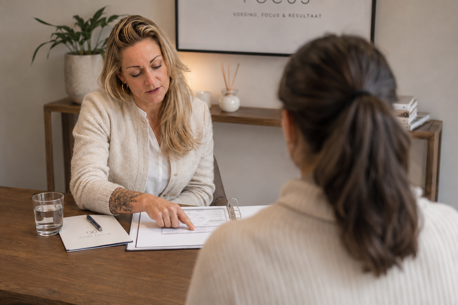 Persoonlijke begeleiding aan tafel bij Vital Focus